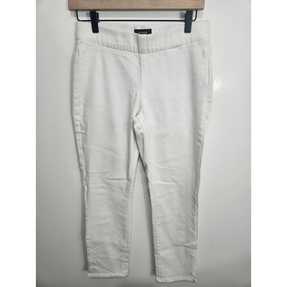 NYDJ Alina Pull On‎ Ankle Pants White Lift Tuck Slim Petite 2P